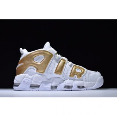 Nike Erkek Air More Uptempo Beyaz / Metal Altın Spor Ayakkabı Türkiye - MINTSFG4